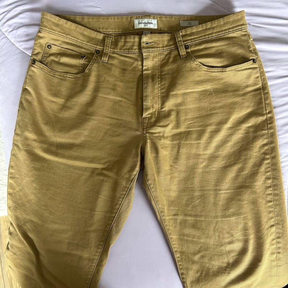 Goodfellow & Co Slim Fit Mustard Chino Pants - Size 36x30